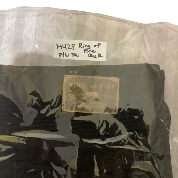 Ring of Fire Slim Fit Jeans Sz 34W 30L Black - Picture 9 of 9